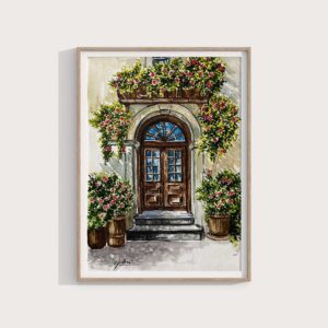 نقاشی آبرنگ خانه ای در اسپانیا